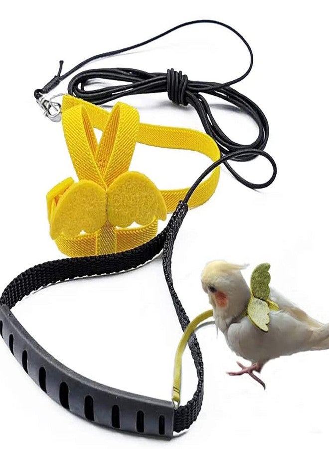 FORZENA Birds Adjustable Harness and Leash, Parrot Outdoor Flying Training Traction Rope Straps with Cute Wing for Small Animal Birds, Parrots, Pigeons, Lizard, Turtles (S,Yellow) - Image 4